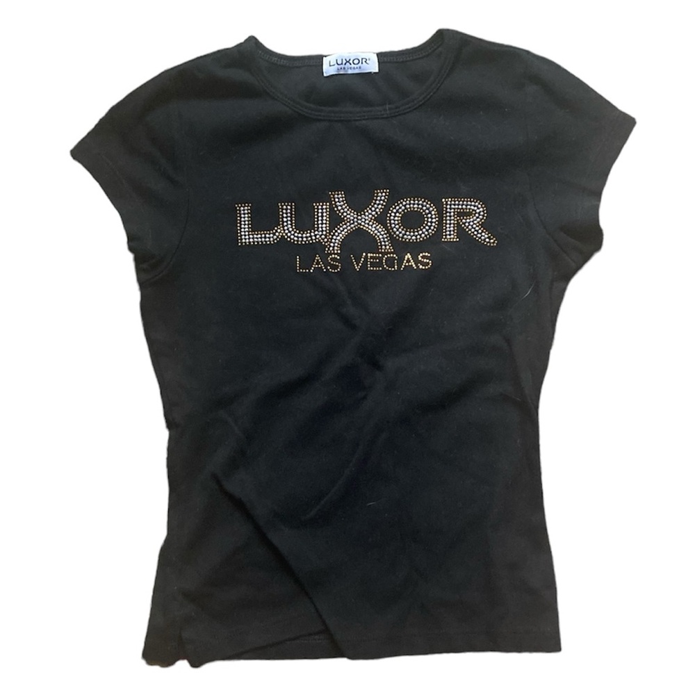 Luxor Las Vegas Y2K Bedazzled Baby Tee